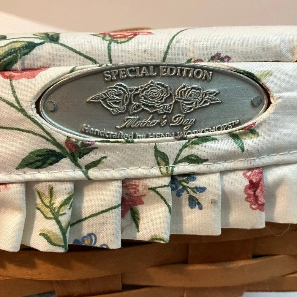 Henn Workshops Special Edition Mother's Day floral lined vanity basket w/ lid
